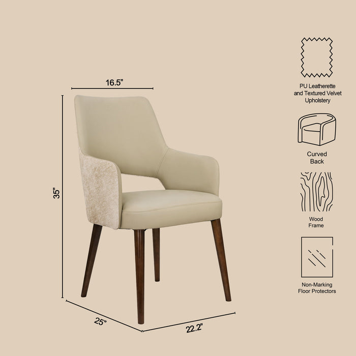Liora - Wood Upholstered Armchair - Coffee / Brown