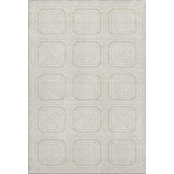 10' X 14' Geometric Washable Area Rug With UV Protection (693768) - Beige / Ivory / Taupe