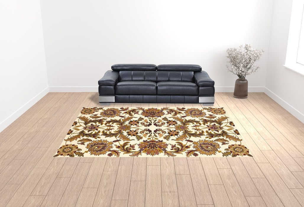 9' x 13' Polypropylene Area Rug - Ivory Or Red