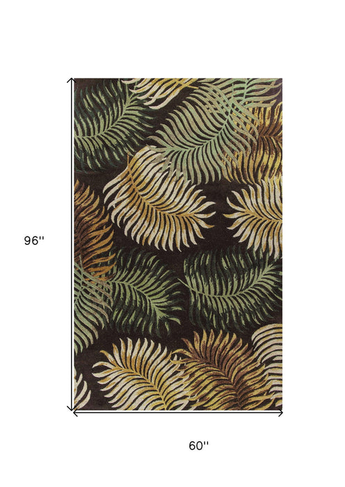 5' x 8' Wool Area Rug - Espresso