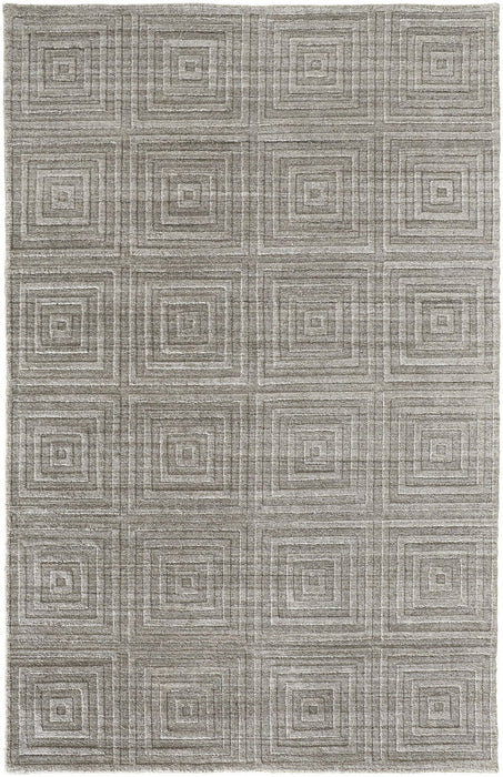 9' x 12' Striped Hand Woven Area Rug - Silver And Gray