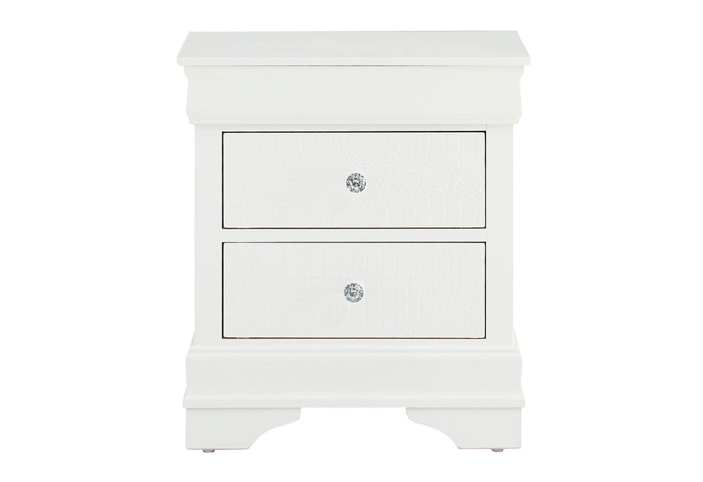Pompei - Croc Nightstand - Metallic White
