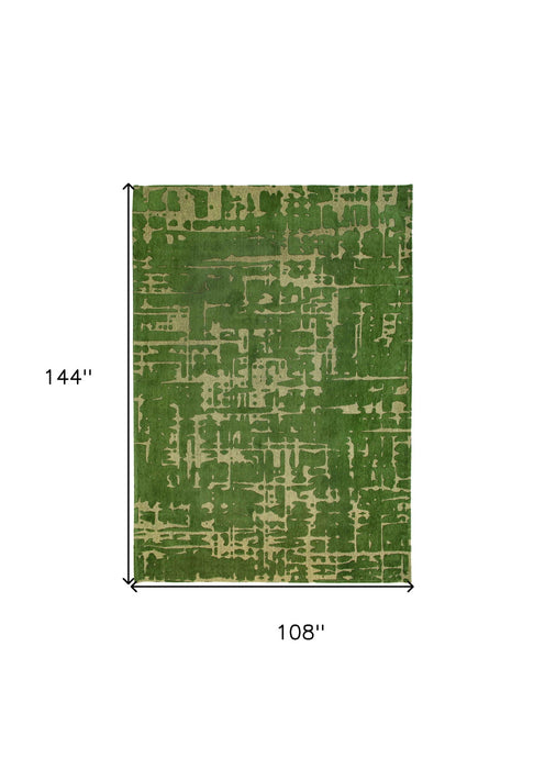 9' x 13' Abstract Non Skid Area Rug - Green