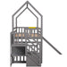 Giga twin over twin house bunk bed with convertible slide and storage staircase, featuring a cozy, space-saving design for kids' bedrooms.