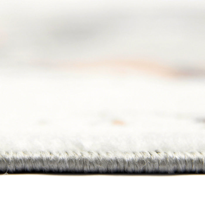 9' x 12' Abstract Power Loom Area Rug - Ivory Gray And Rust