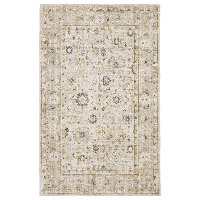 9' X 12' Oriental Hand Tufted Area Rug - Beige And Gold