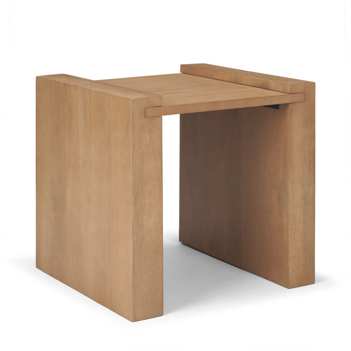 Solid Wood Square Sled End Table - Natural