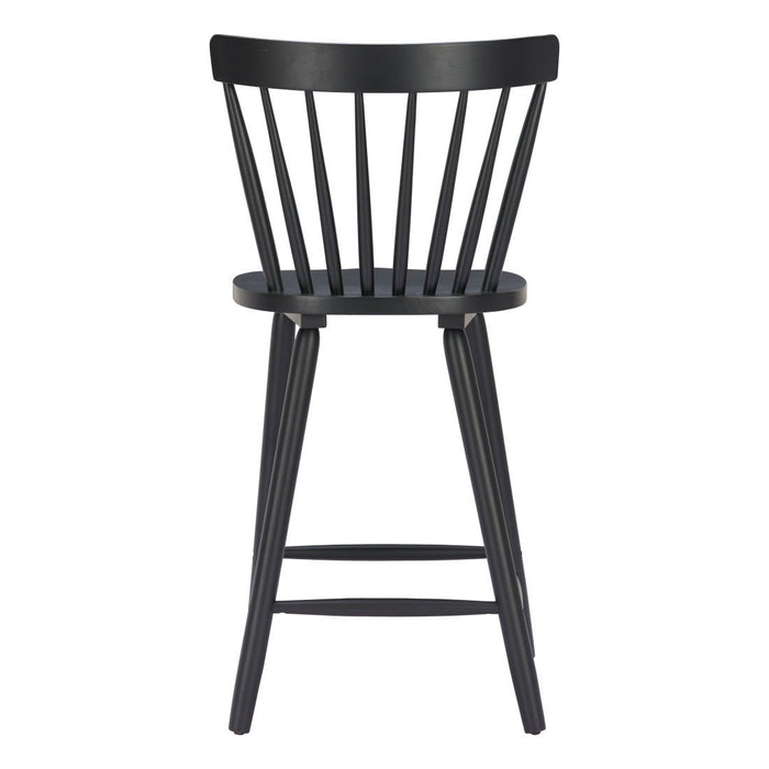 Solid Wood And Manufactured Wood Low Back Bar Chairs (Set of 2) - Black