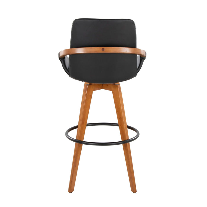 Cosmo - 29" Fixed-Height Barstool With Swivel - Walnut Bamboo