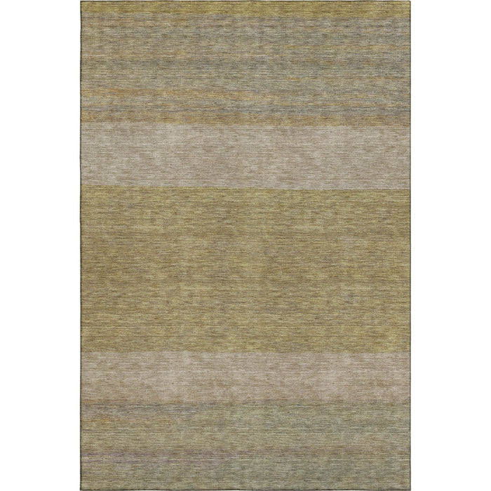 10' X 14' Striped Washable Area Rug With UV Protection (695150) - Wheat / Gold / Linen