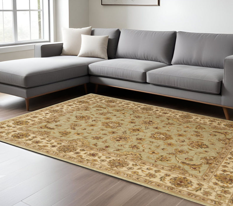 8' X 10' Traditional Oriental Hand Tufted Area Rug - Tan