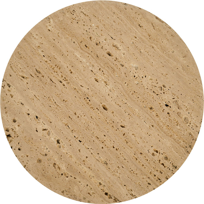 Meridian Furniture Ralston genuine travertine tray with natural stone surface, rectangular shape, and polished edges.