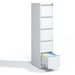 Giga steel vertical filing cabinet with lock, designed for A4, legal, and letter size documents, featuring multiple drawers.
