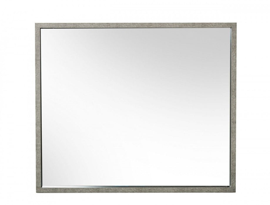 34" Faux Concrete Framed Accent Mirror - Gray
