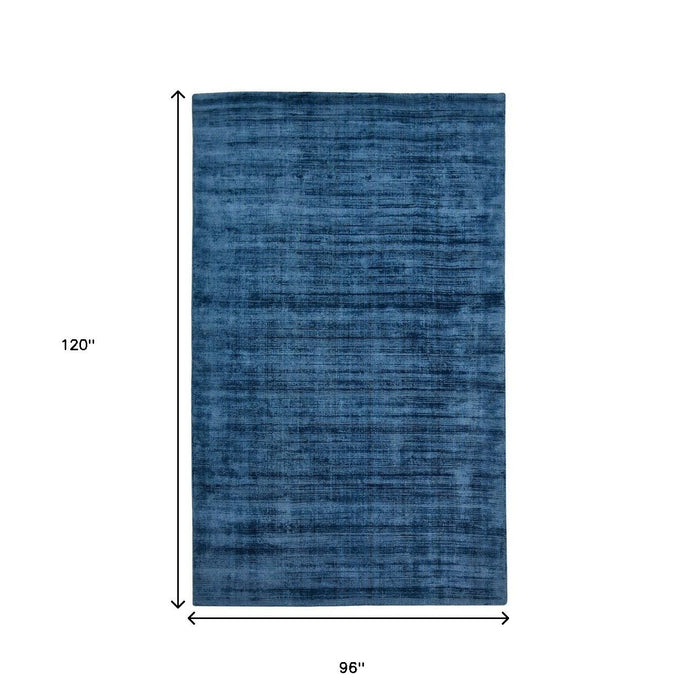 8' X 10' Striped Hand Woven Area Rug (570251) - Blue