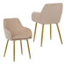 Set of two beige Giga dining chairs with cushioned seats and wooden legs, ideal for modern dining room decor.
