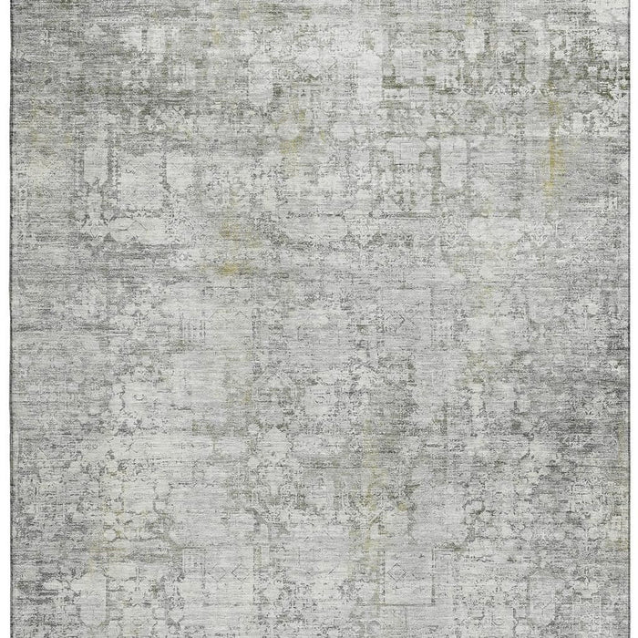 10' X 14' Oriental Washable Area Rug With UV Protection (700655) - Gray / Silver