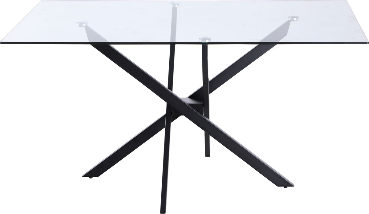 Meridian Furniture Xander dining table with wooden tabletop and sturdy legs, ideal for modern dining room setups.