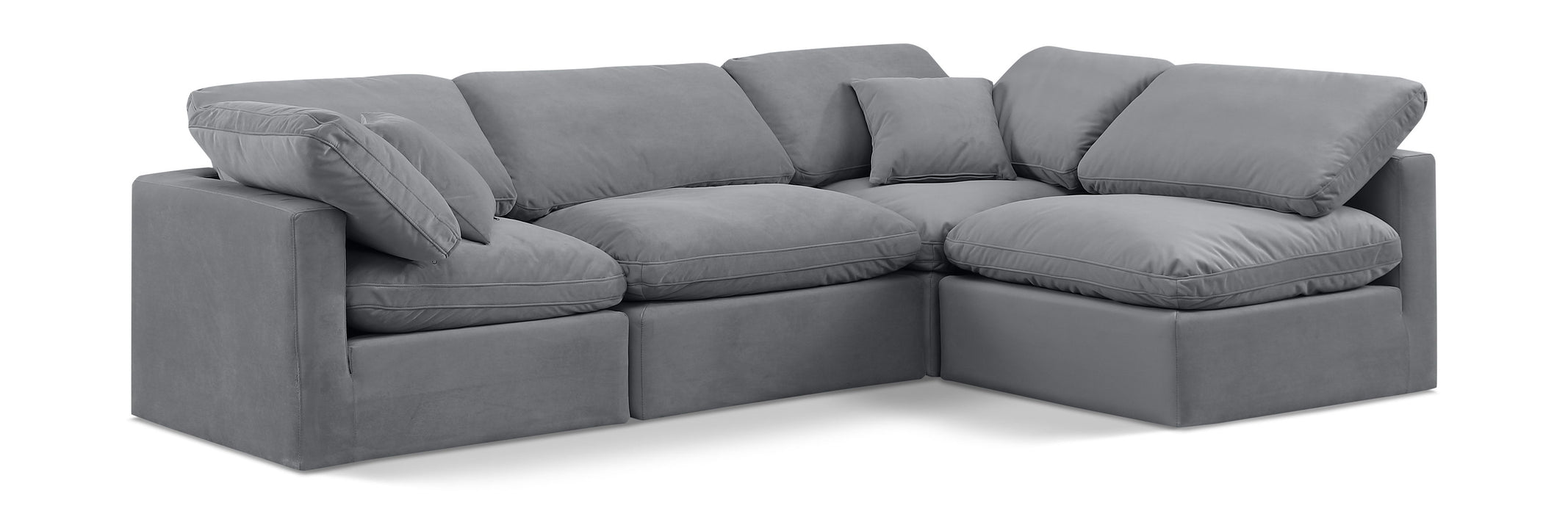 Indulge - Velvet 4 Piece Modular Sectional