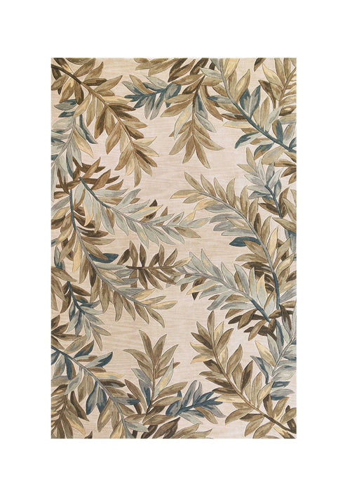 5' x 8' Hand Tufted Pinnate Fronds Indoor Area Rug - Ivory