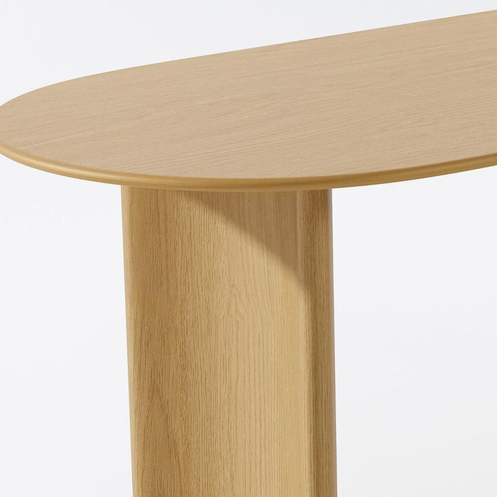 67" Solid Wood Double Pedestal Base Oval Dining Table - Natural