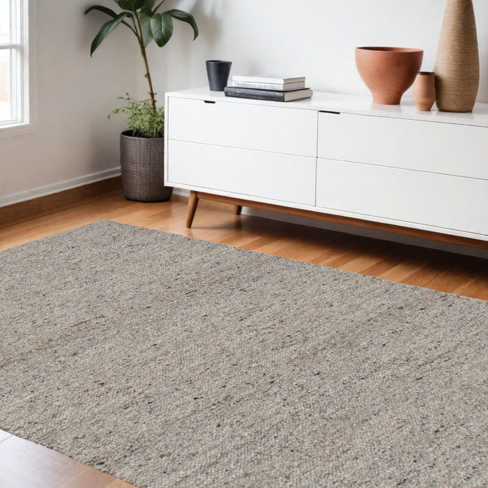 9' x 12' Hand Woven Area Rug - Beige And Gray