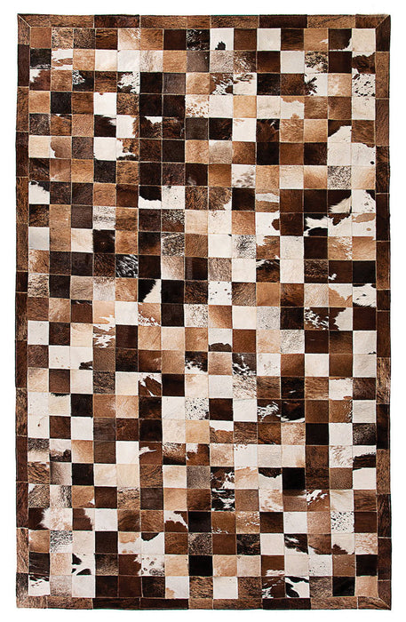 8' X 10' Cowhide Patchwork Area Rug (544486) - Brown