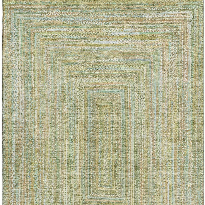 10' X 14' Geometric Washable Area Rug With UV Protection (699280) - Artichoke Green / Blue