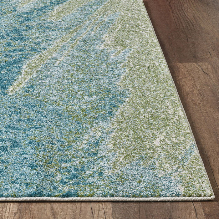10' x 13' Impressionistic Ocean Area Rug - Blue Sage