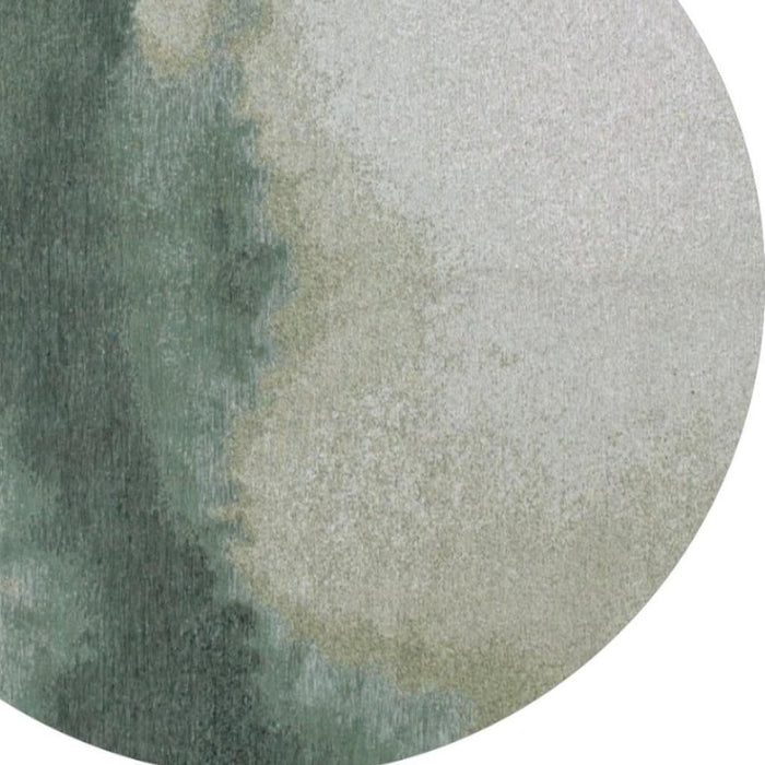 5' Abstract Washable Round Rug (551808) - Gray / Green
