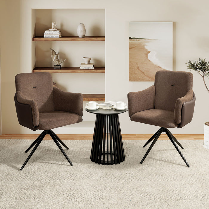 Set of two Giga swivel home office desk chairs with armrests, featuring ergonomic design and adjustable height.