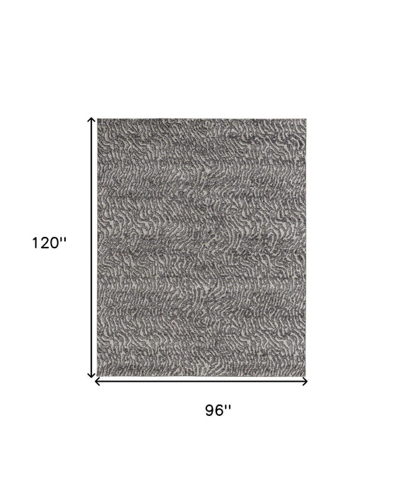 8' x 10' Abstract Power Loom Polypropylene Area Rug - Gray And Ivory