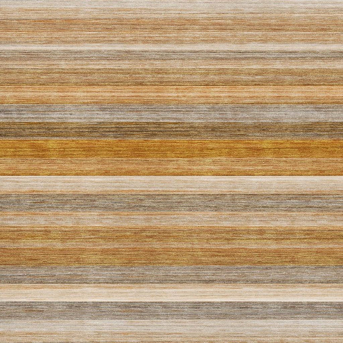 10' X 14' Striped Washable Area Rug With UV Protection (648052) - Rust / Gray / Ivory