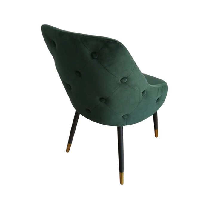 Upholstered Dining Side Chairs (Set of 2) - Green / Black