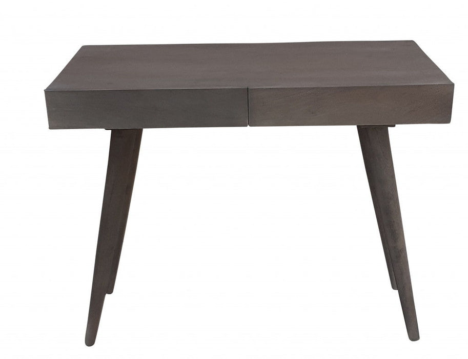 Acacia Solid Wood Writing Desk With Three Drawers - Gray