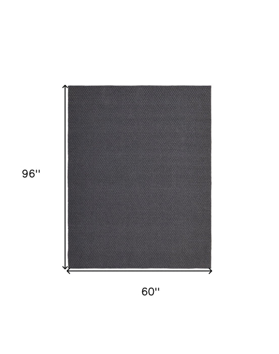5' x 8' Hand Woven Polypropylene Area Rug - Gray