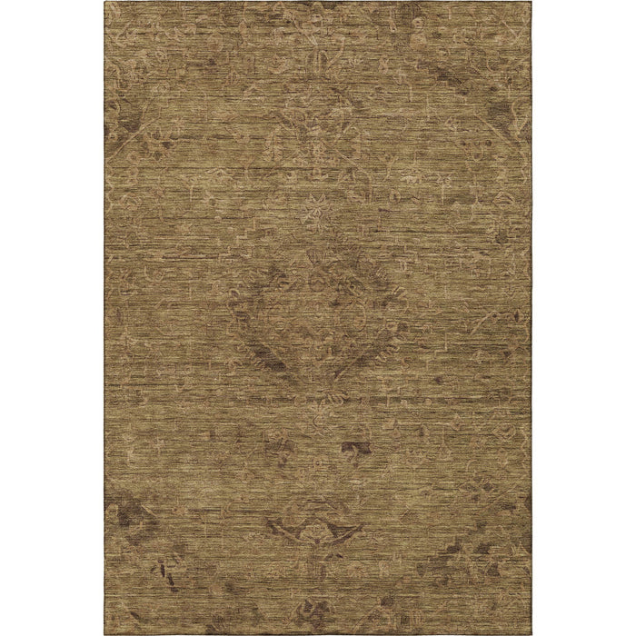 10' X 14' Medallion Washable Area Rug With UV Protection (684606) - Brown / Coffee