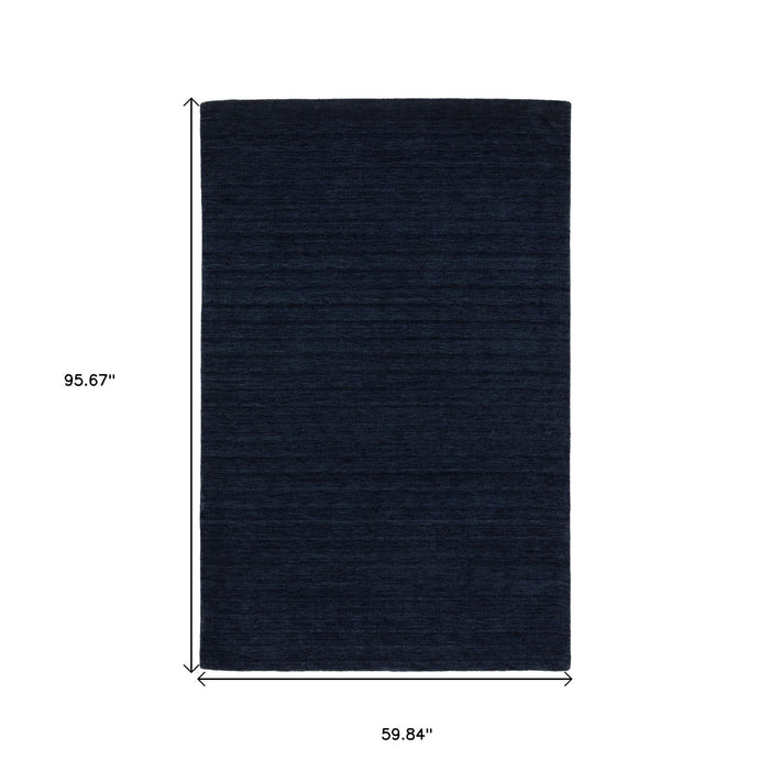 5' X 8' Wool Hand Tufted Area Rug - Blue