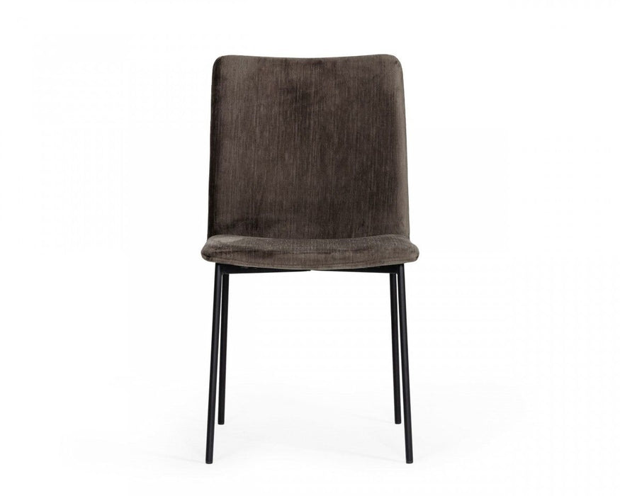 Upholstered Fabric Dining Side Chairs (Set of 2) - Brown