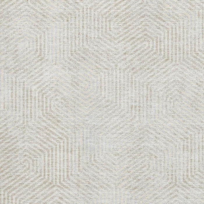 10' X 14' Geometric Washable Area Rug With UV Protection (672506) - Ivory / Beige