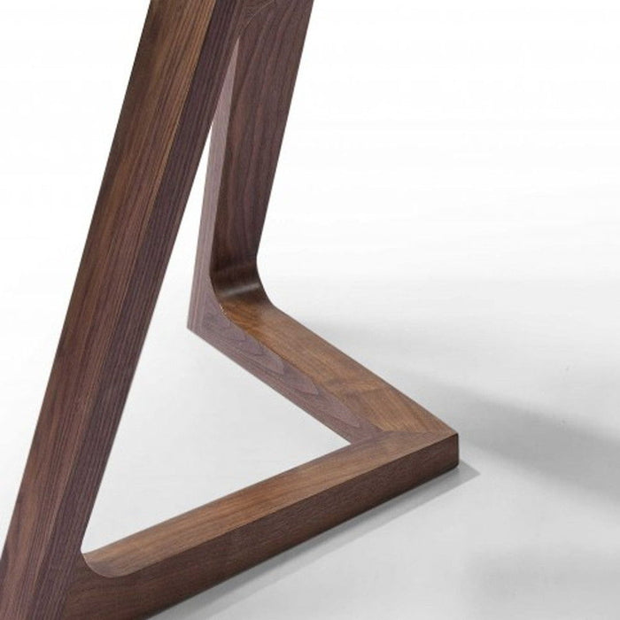 63" Glass And Solid Wood Self-Storing Leaf Dining Table - Brown