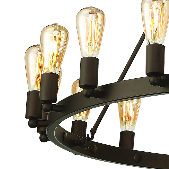 Candle Style Multi Light Metal Dimmable Chandelier - Bronze
