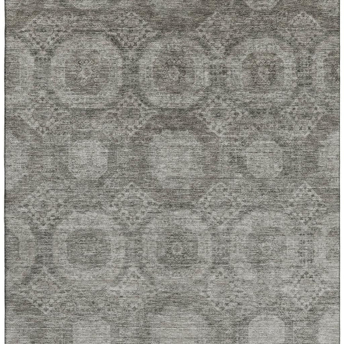 10' X 14' Abstract Geometric Washable Area Rug With UV Protection (708289) - Pewter / Gray