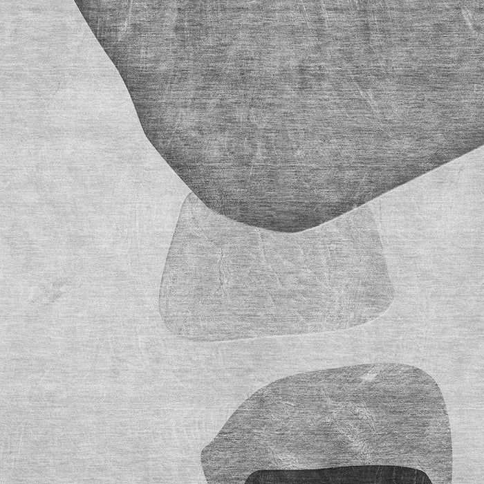 8' X 10' Abstract Washable Area Rug With UV Protection (648476) - Gray / Silver