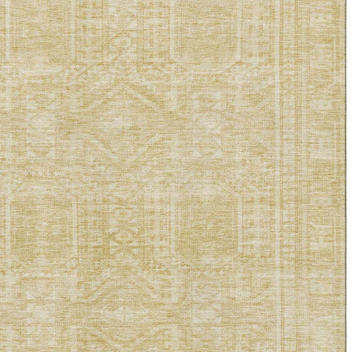 10' X 14' Geometric Washable Area Rug With UV Protection (708157) - Wheat / Beige