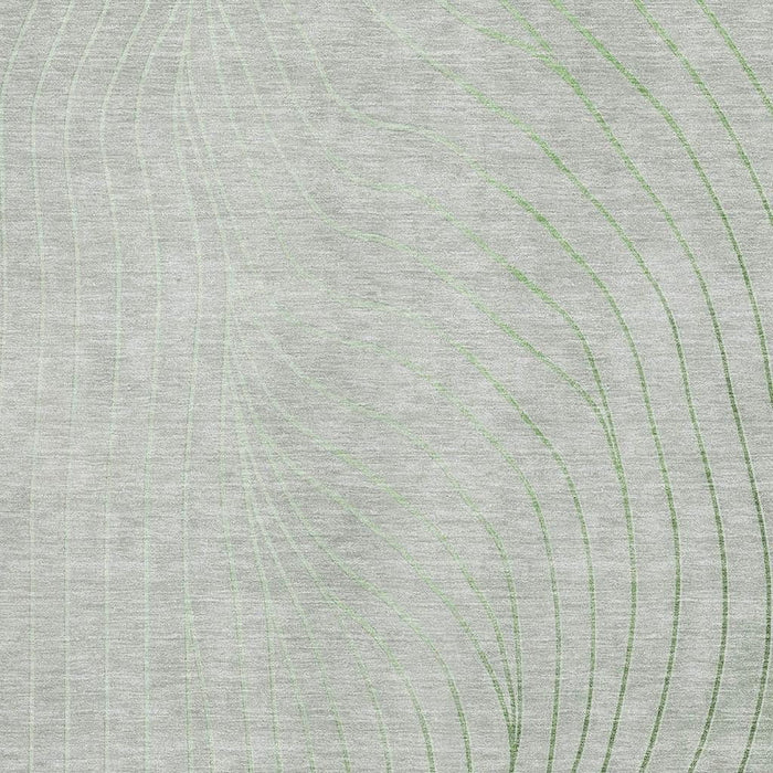 10' X 14' Abstract Washable Area Rug With UV Protection (718079) - Sage / Silver