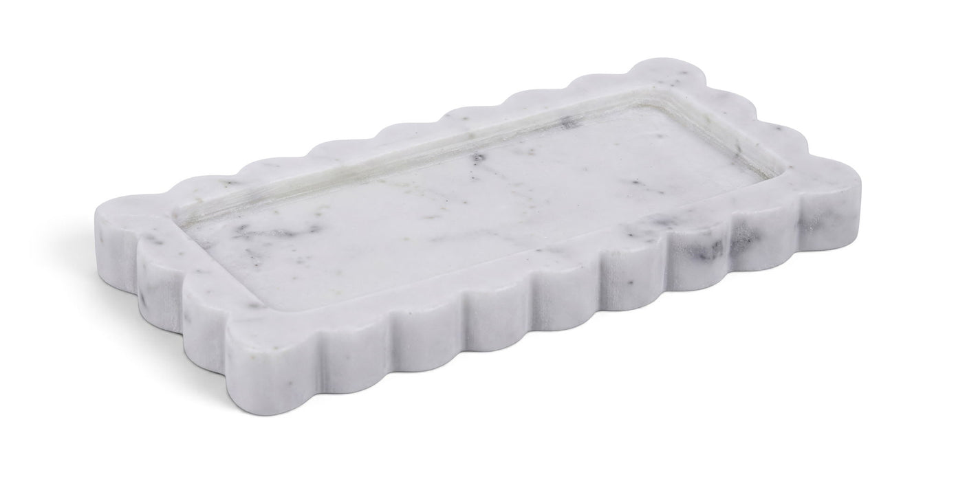 Marble tray by Meridian Furniture featuring a sleek, genuine marble surface and modern rectangular design for home decor.