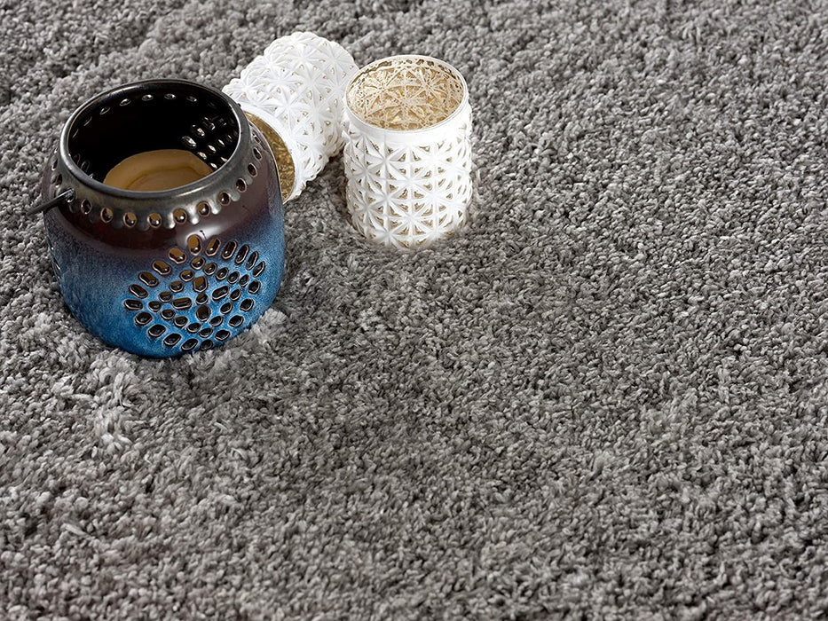 8' x 11' Modern Solid Shag Area Rug - Gray