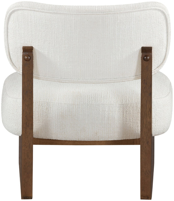 Vetra - Linen Textured Fabric Upholstered Accent Chair With Brown Base