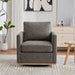 Giga modern upholstered square swivel accent chair with cushioned seat, backrest, and 360-degree rotation feature.